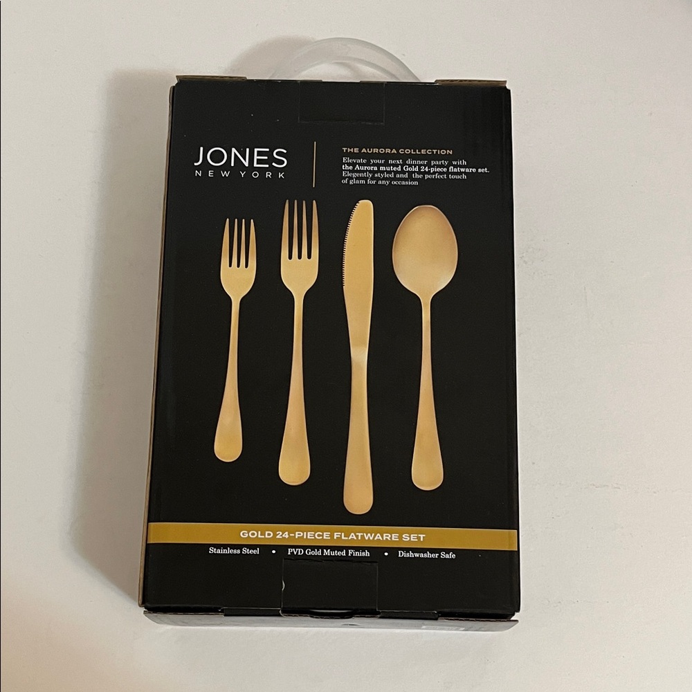 Jones New York Aurora Gold 24-piece Flatware Set Collection